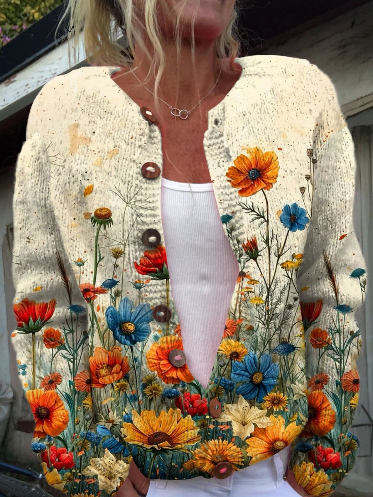 Tansy | Vintage Floral Print Cardigan Sweater