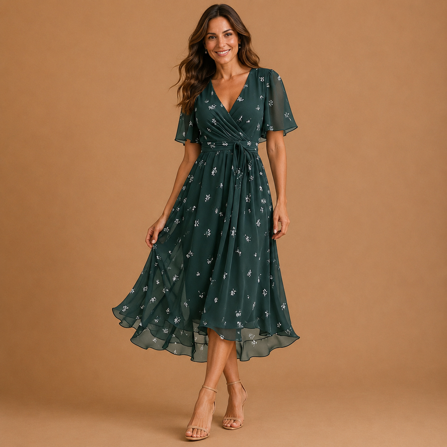 EVON | Casual dress with a simple print and V-neck