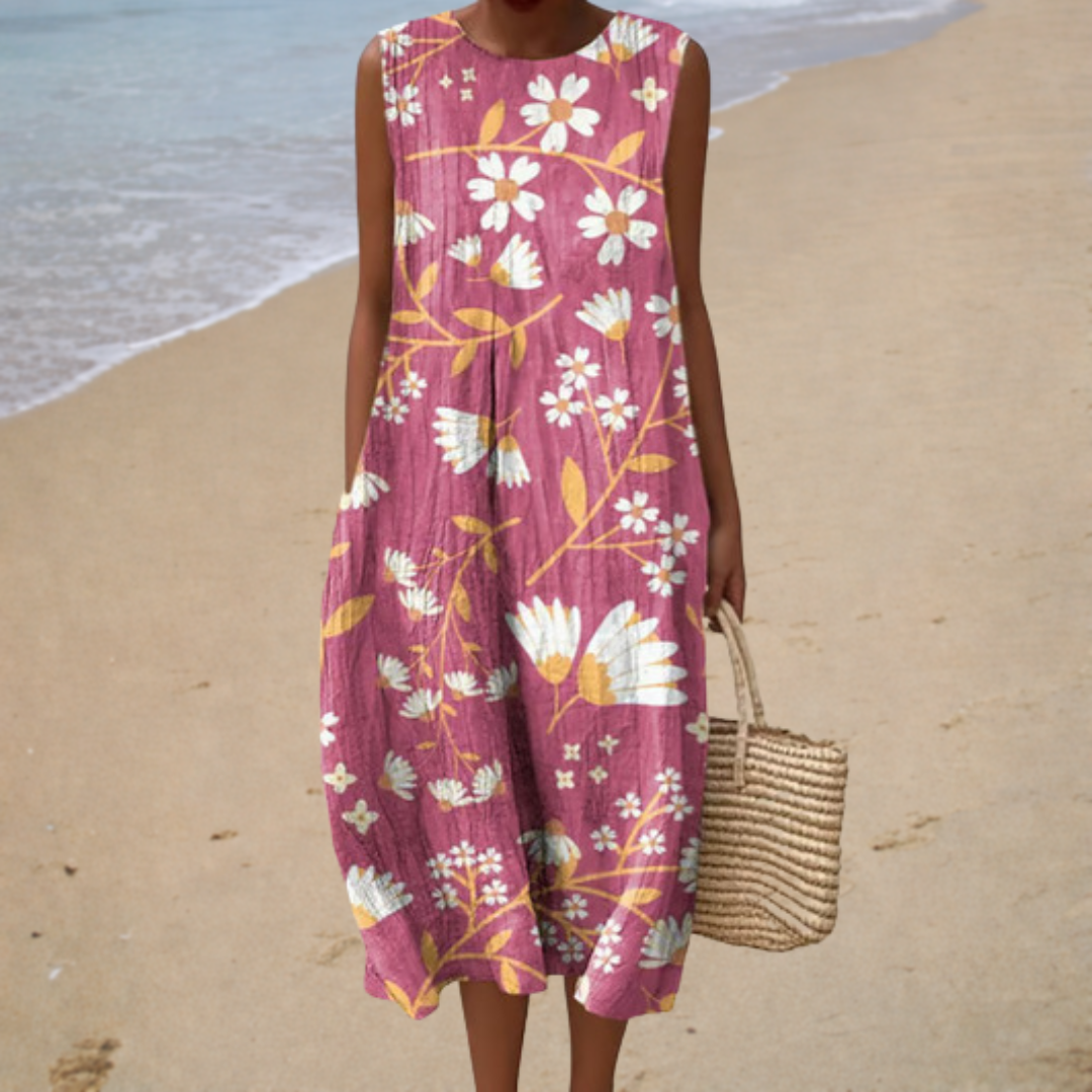 Manon | Romantic Floral Midi Dress - women's dress