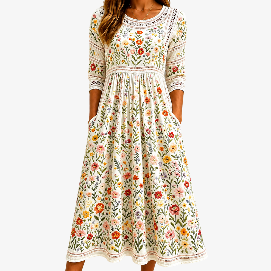 Charm Wildflower Meadow Midi Dress - women's midi dress