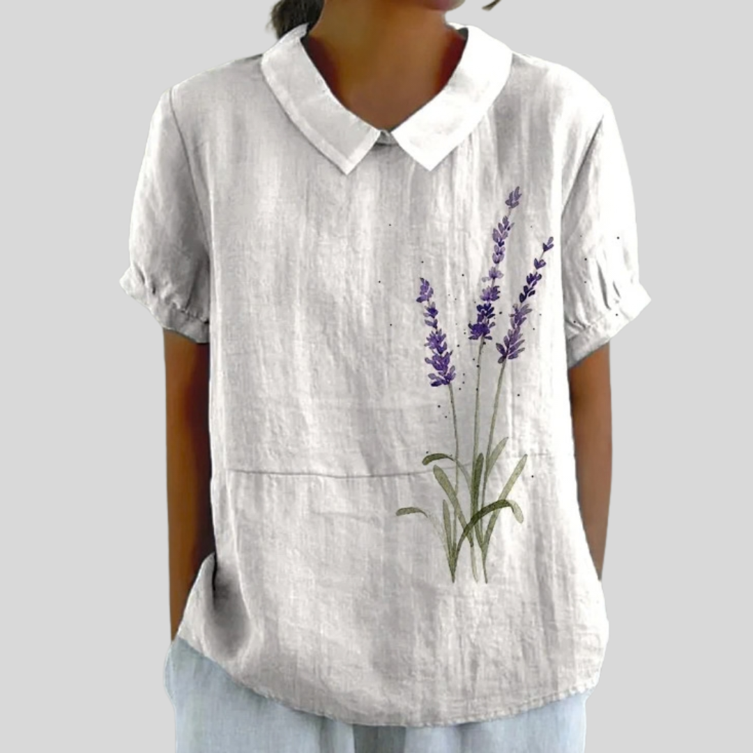 Renée | Floral Minimalist Blouse - women's blouse