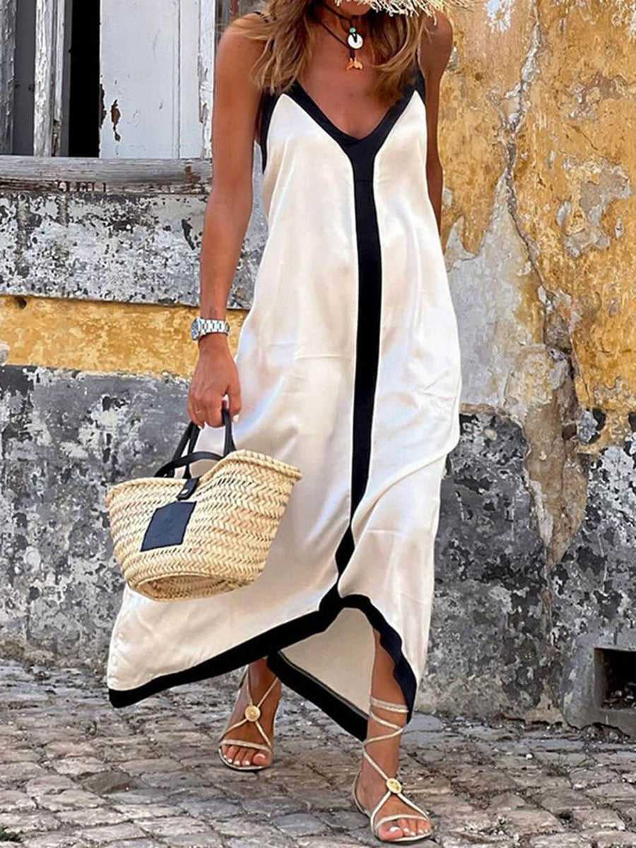 Sylvie | Contrast Color Block Maxi Dress