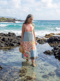 Kailani | Coastal Floral Patchwork Midi Dress