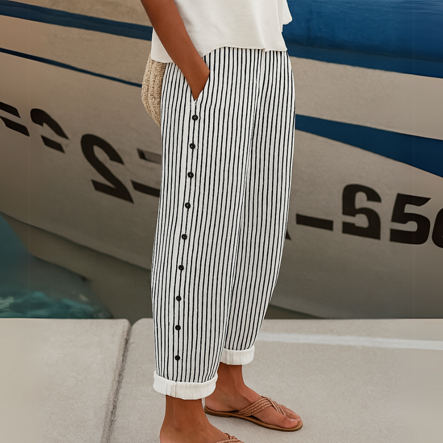 Evelyn | Striped Loose-Fit Pants