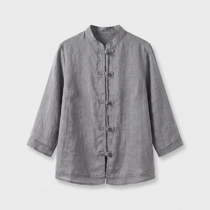 Gerda | Frog Button Casual Blouse