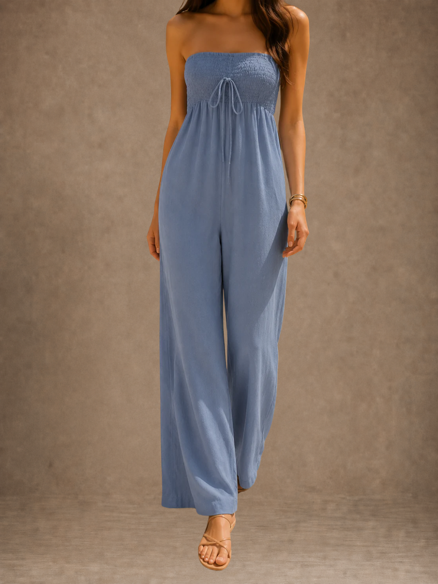 Gathered Bodice Palazzo Jumpsuit
