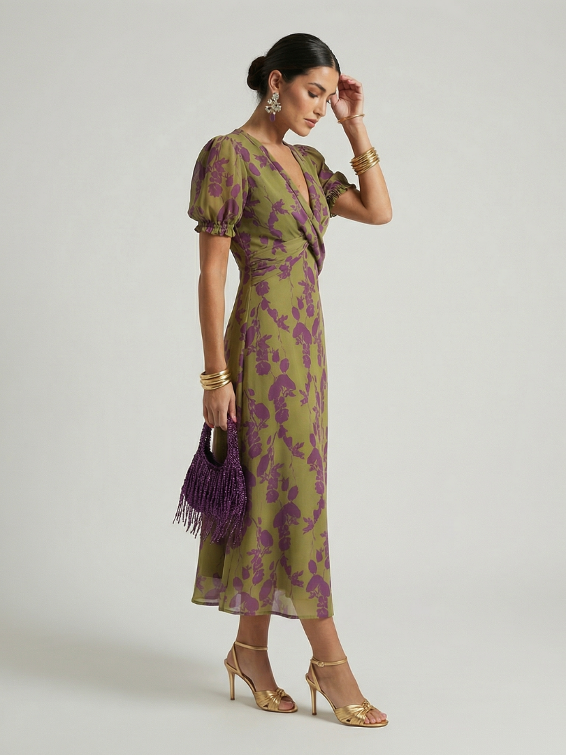 VIREL | Floral Midi Dress