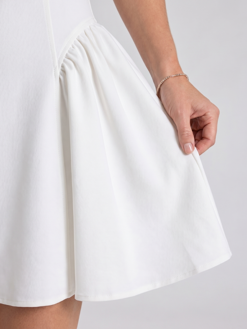 Felicity | Sleeveless Structured Flared Skirt Mini Dress