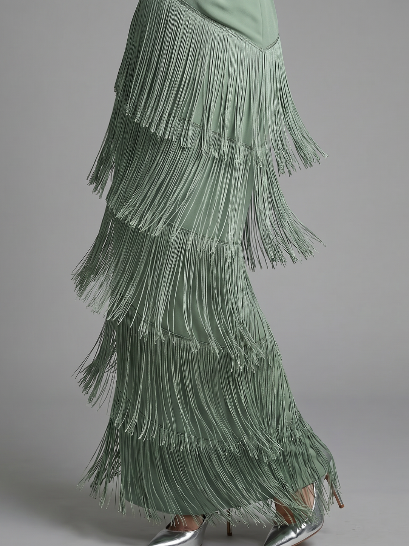 GENEVIEVE | Fringe Midi Dress