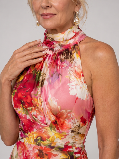 ELISABETTA | Floral Halter Maxi Dress