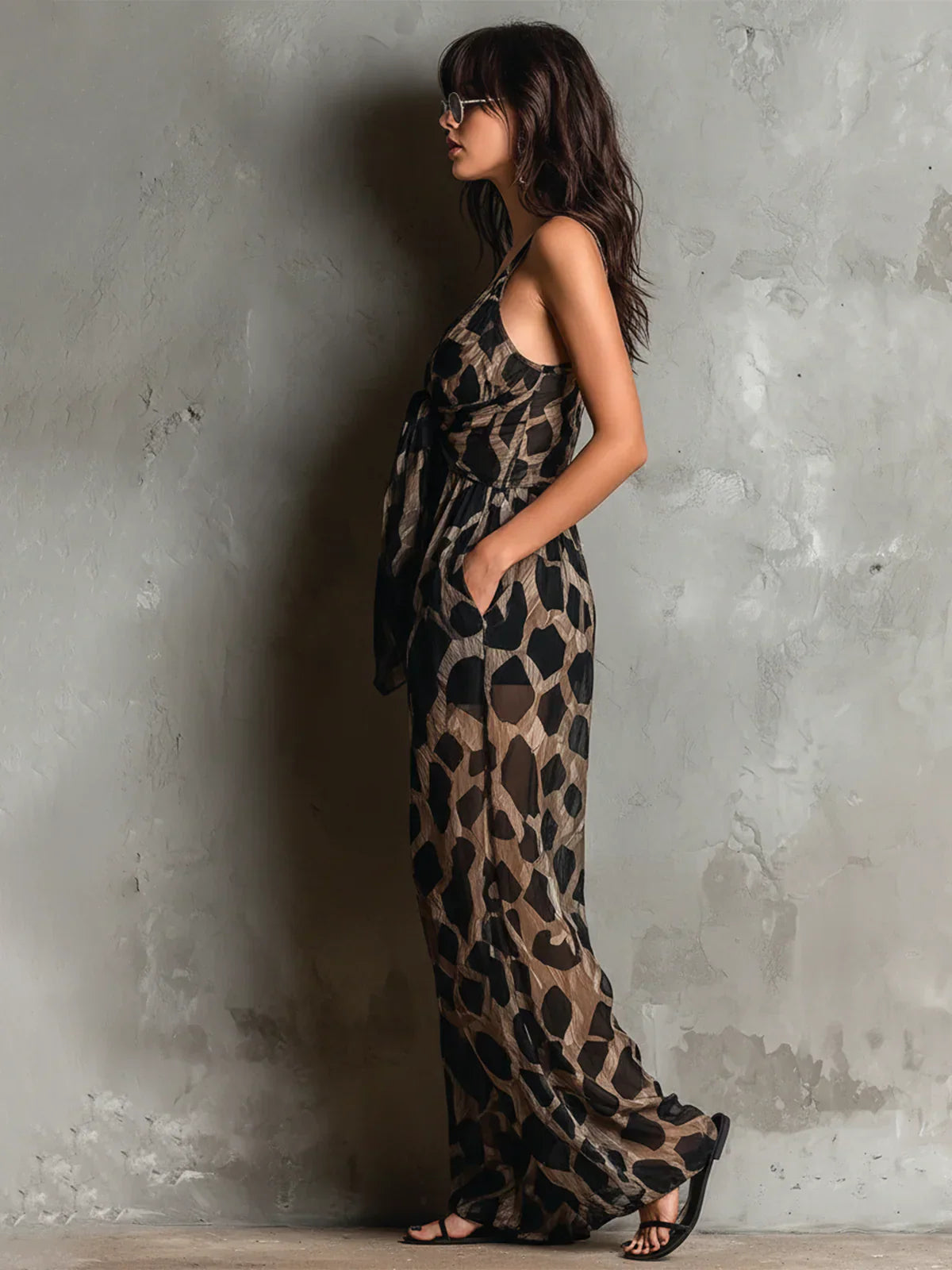 Leonor | Animal Print Halter Jumpsuit