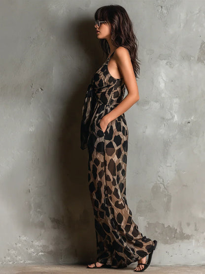 Leonor | Animal Print Halter Jumpsuit