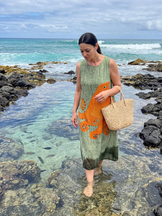 Nadia | Ocean Wave Midi Dress