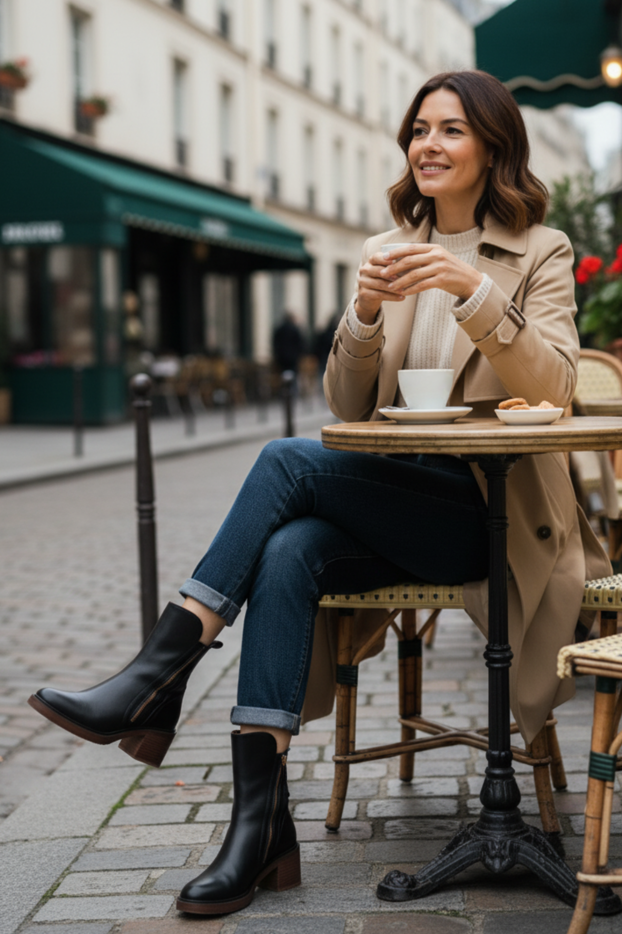 Valorine | Timeless Black Leather Boots with a Comfortable Heel