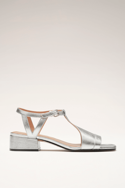 Cross-Strap Low Block Heel Sandals