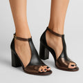 Elwira | Two-Tone Block Heel Sandals