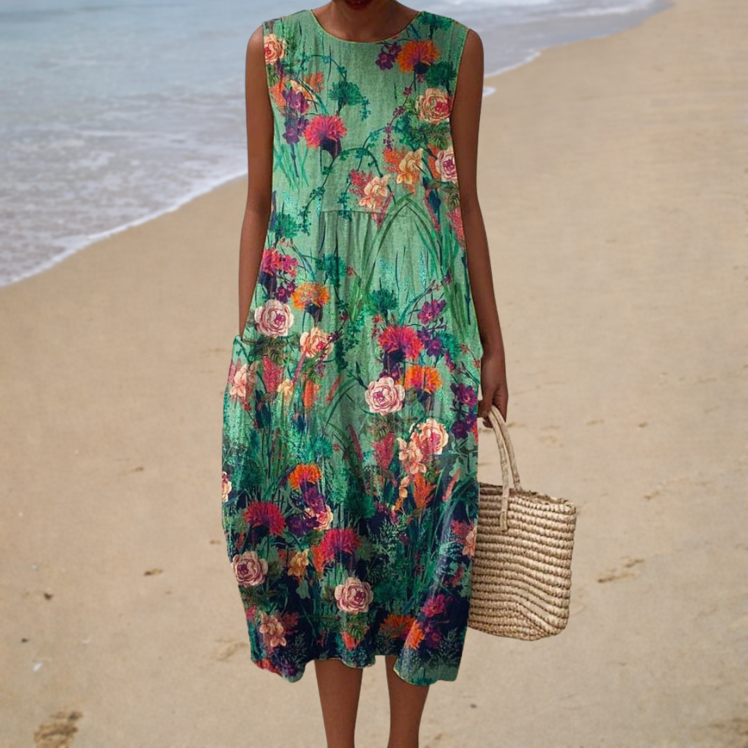 Florence | Floral Midi Dress - women's dress