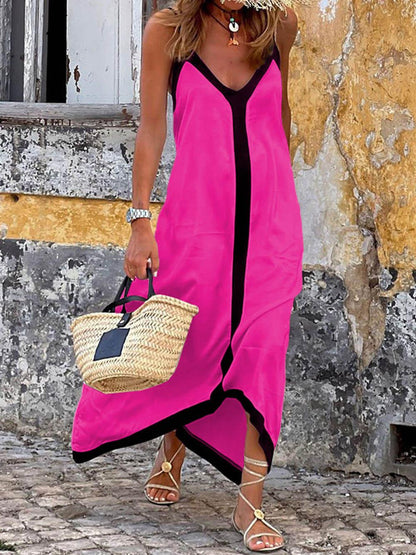 Nancy | Island Style Colorblock Midi Dress