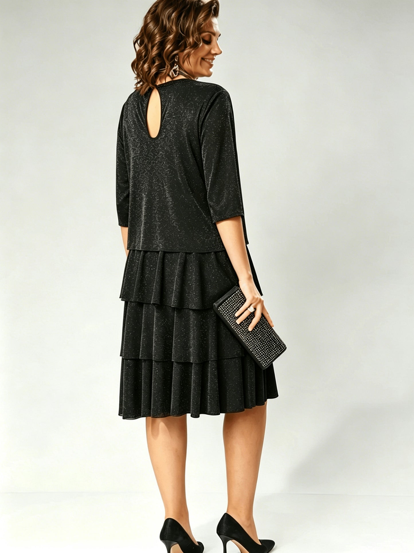 Isabella | Glitter Mesh Floral Dress