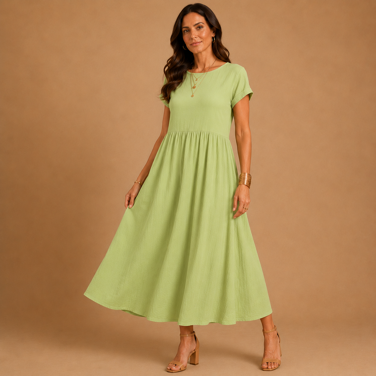 GABRIELLE  | Timeless Elegance Fluid Midi Dress