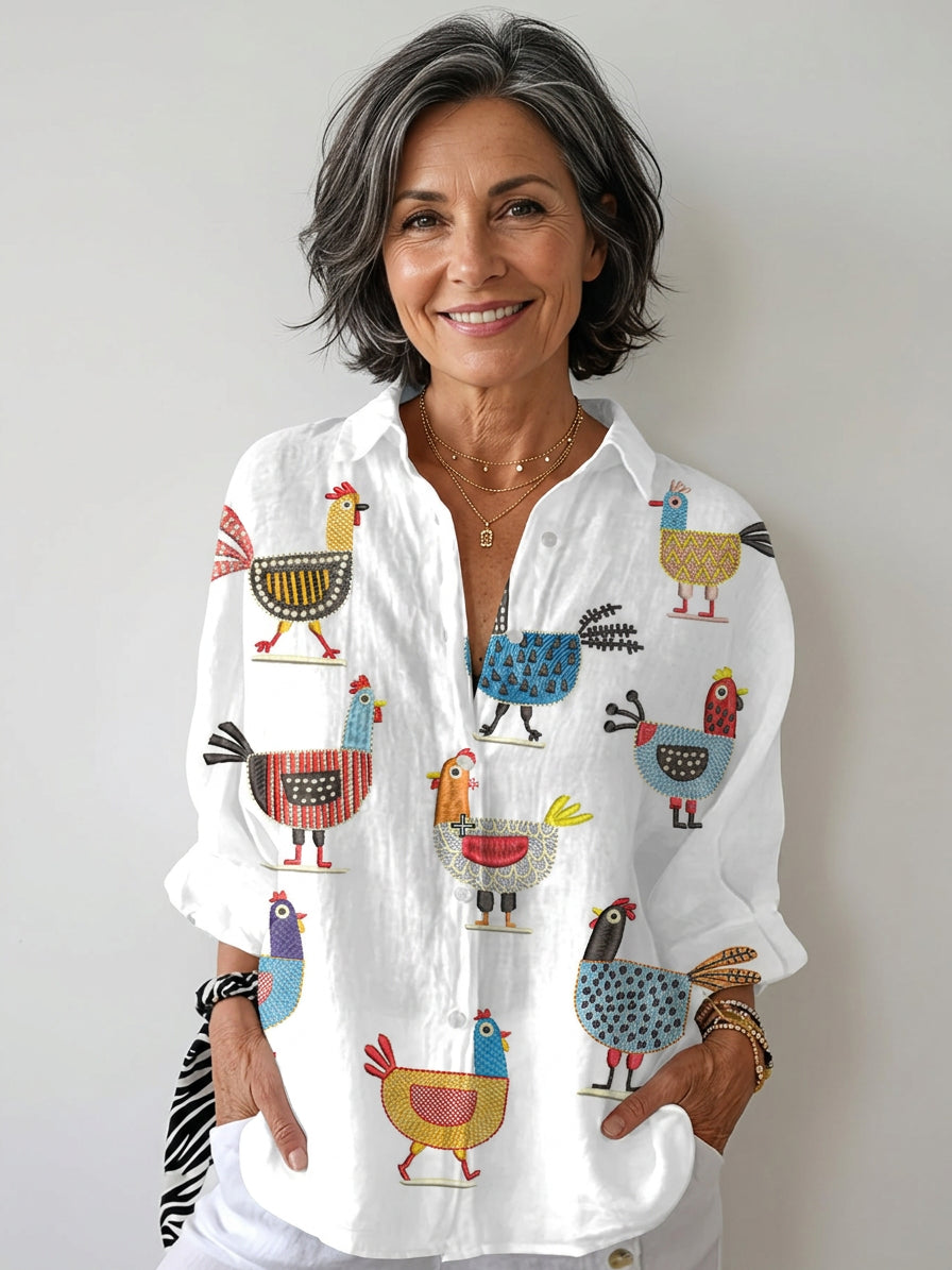 Ingrid | Playful Hen Blouse