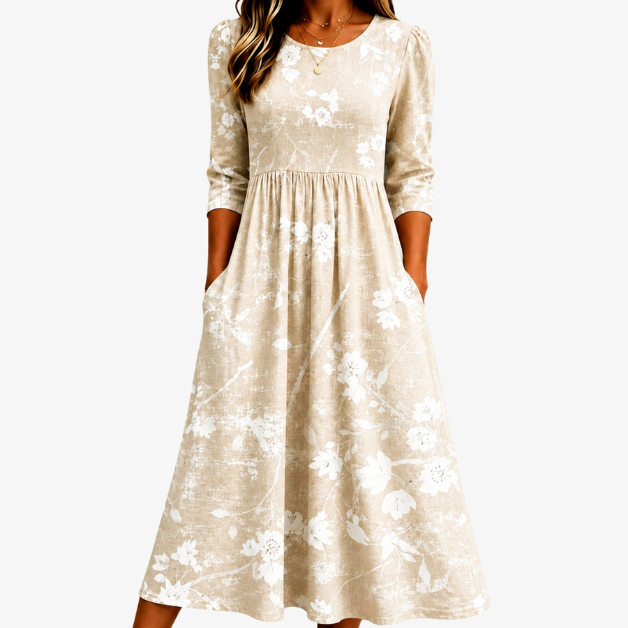 Everyday Soft Meadow Blossom Midi Dress - women's midi dress