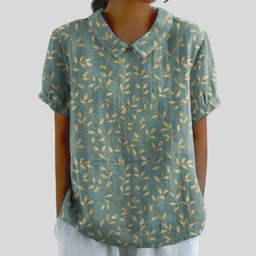 Valentine | Foliage Elegant Blouse - women's blouse