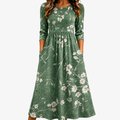 Relaxed Pocket Evergreen Bloom Midi Dress