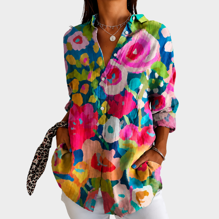 Marsha | Painted Flower Shirt