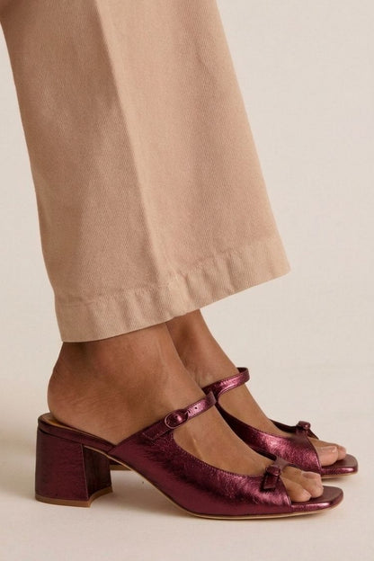 Chunky Slingback Block-Toe Heels
