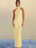 Zeynep | Satin Halter Maxi Dress