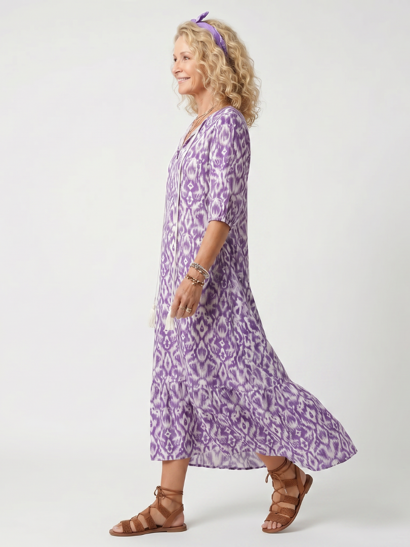 Penelope | Robe Midi à Nouer Imprimée