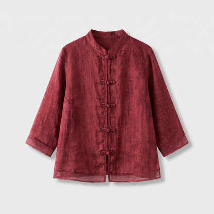 Gerda | Frog Button Casual Blouse