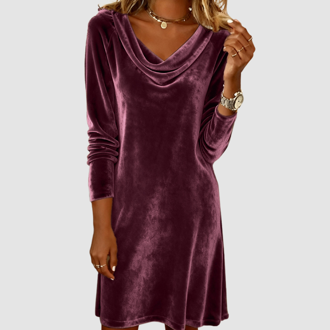Misty | Long Sleeve Velvet Dress