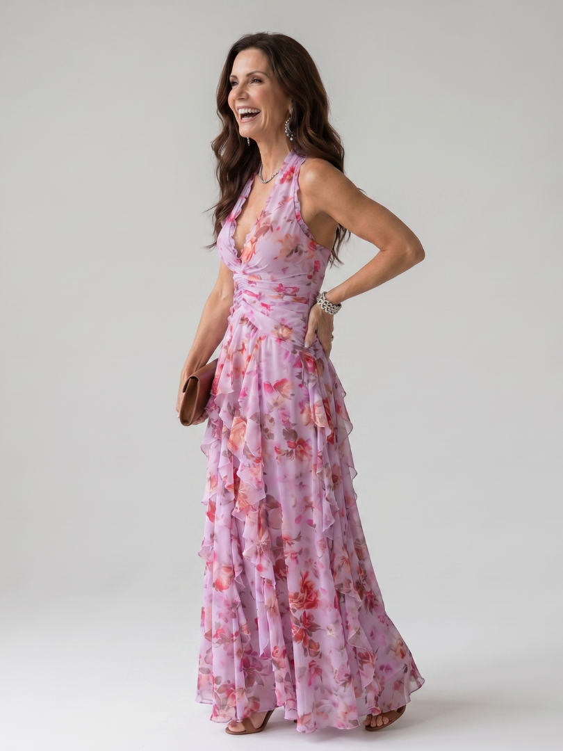 NORI | Floral Halter Maxi Dress