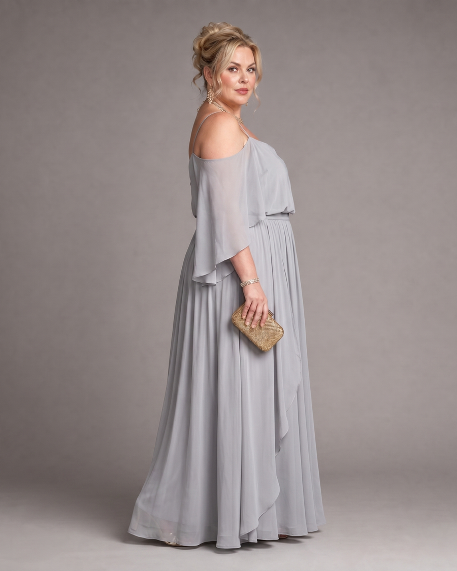 Aurevina | Cold Shoulder Top And Flowing Maxi Skirt Set