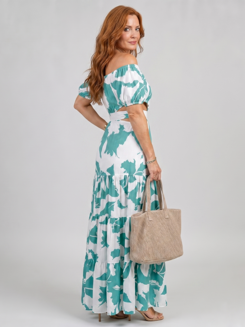 Orelina | Off-Shoulder Cutout Waist Maxi Dress