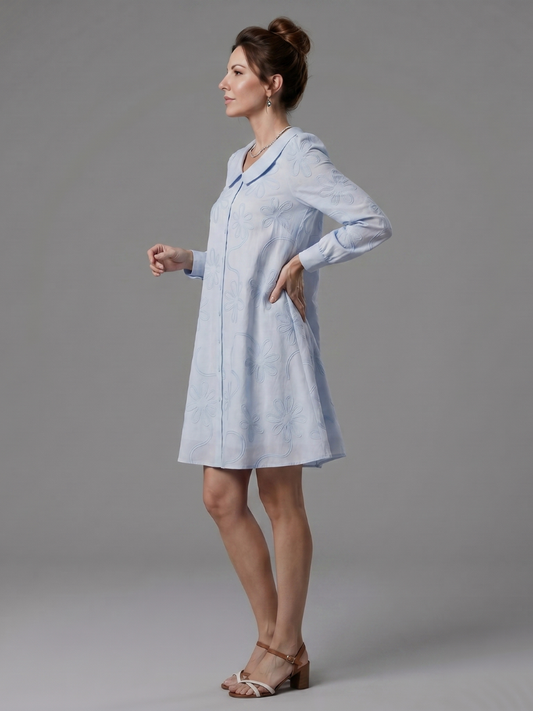 Opal | Button Front Collar Knee Length Dress