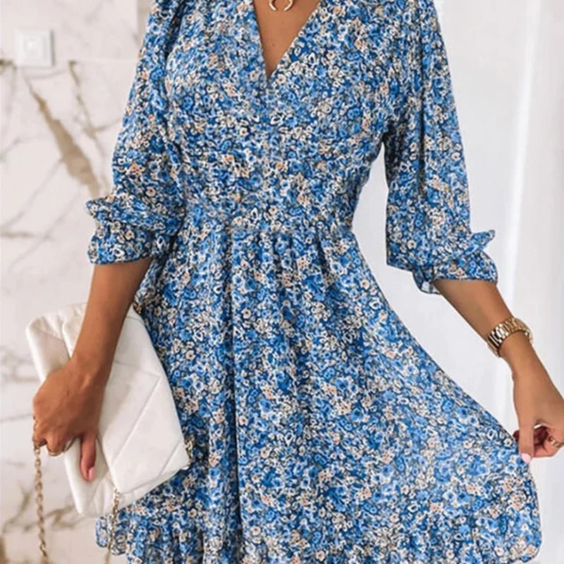 Thessaly™ | Elegant Floral Maxi Dress-