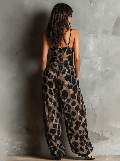 Leonor | Animal Print Halter Jumpsuit
