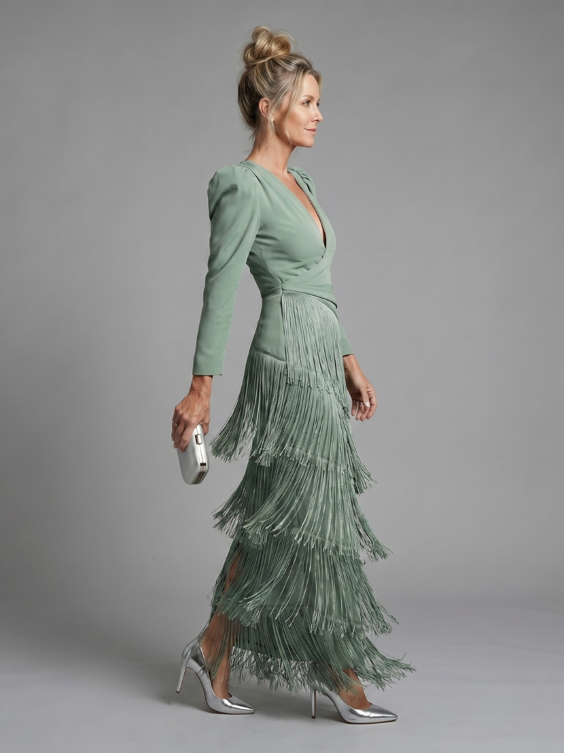 GENEVIEVE | Fringe Midi Dress