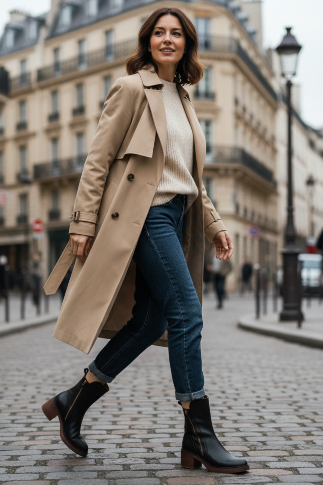 Valorine | Timeless Black Leather Boots with a Comfortable Heel