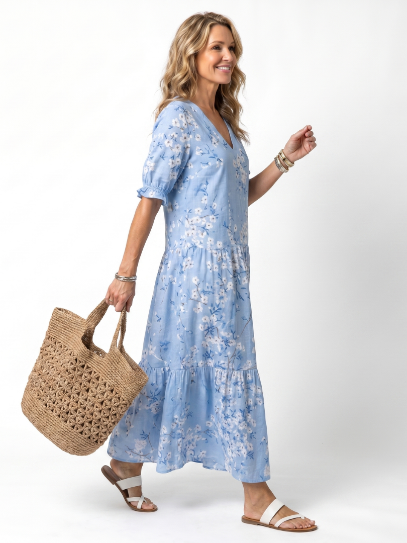 Alora | Robe Midi à Nouer Imprimé Floral