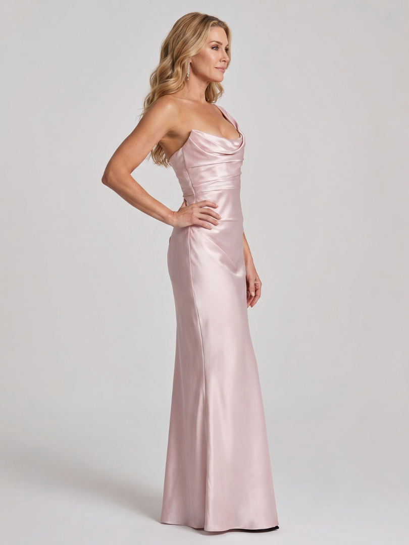 Aureline | One Shoulder Draped Neckline Maxi Dress