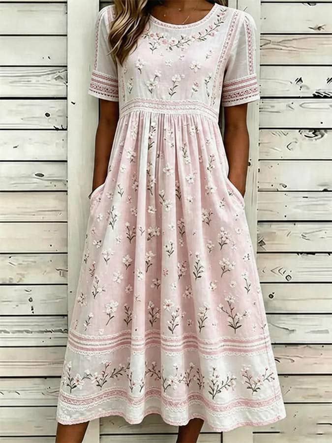 Corinne | Floral Short-Sleeve Dress