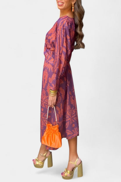 Ema | V-Neck Front-Knot Maxi Dress