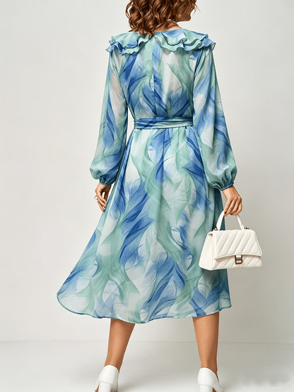 Marina | Blue-Green Ombre Chiffon Dress