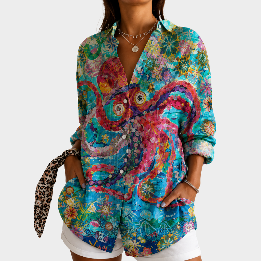 Valerie | Tropical Ocean Shirt