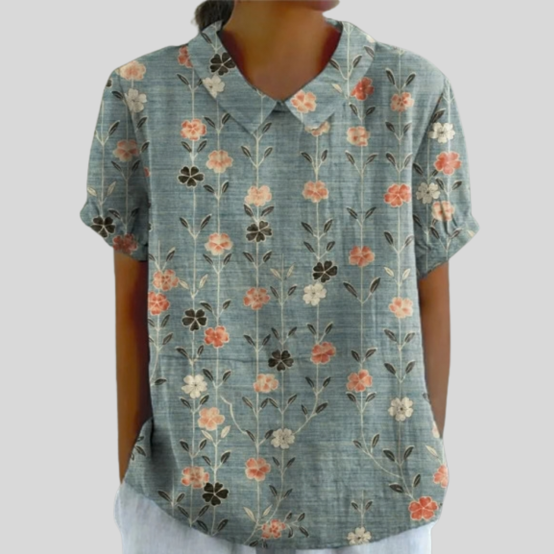 Élora | Floral Alignées Blouse - women's blouse
