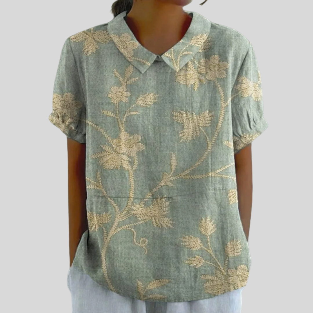 Célestine | Embroidery Végétale Blouse - women's blouse